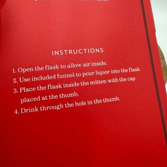 Sur La Table Mitten Flask gift fun quirky whimsical woman’s Red make the soccer - Picture 5 of 7